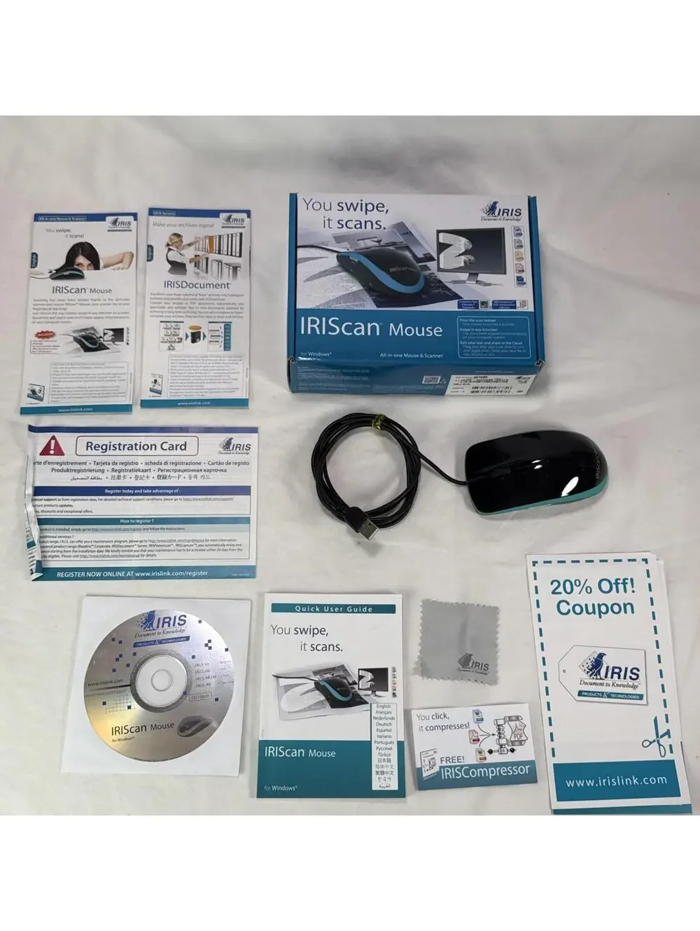 IRIScan Mouse All-In-One Scanner for Windows & Mouse 457885 Excellent Preowned